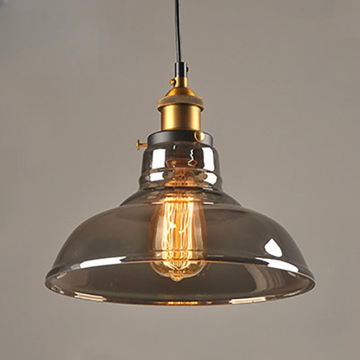 Vintage Industrial Clear Glass Globe Pendant Light Image - 13