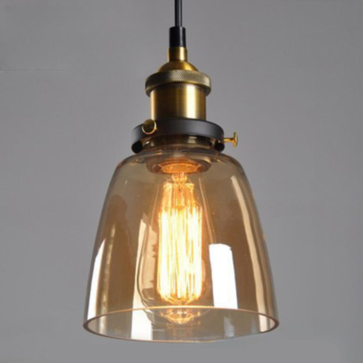 Vintage Industrial Clear Glass Globe Pendant Light Image - 15