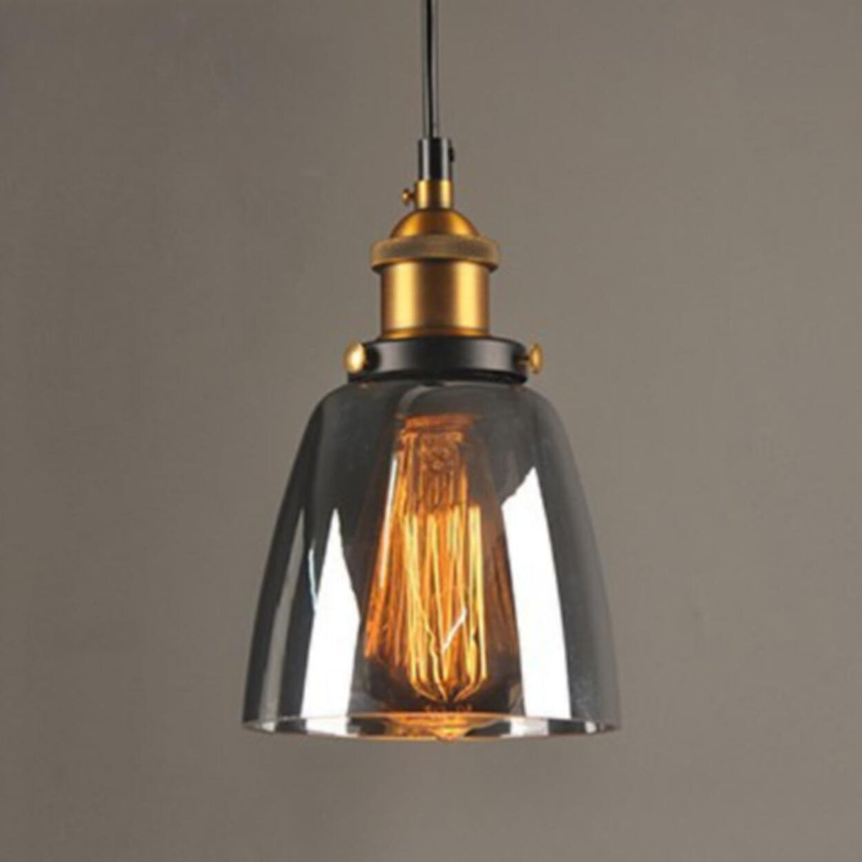 Vintage Industrial Clear Glass Globe Pendant Light Image - 17