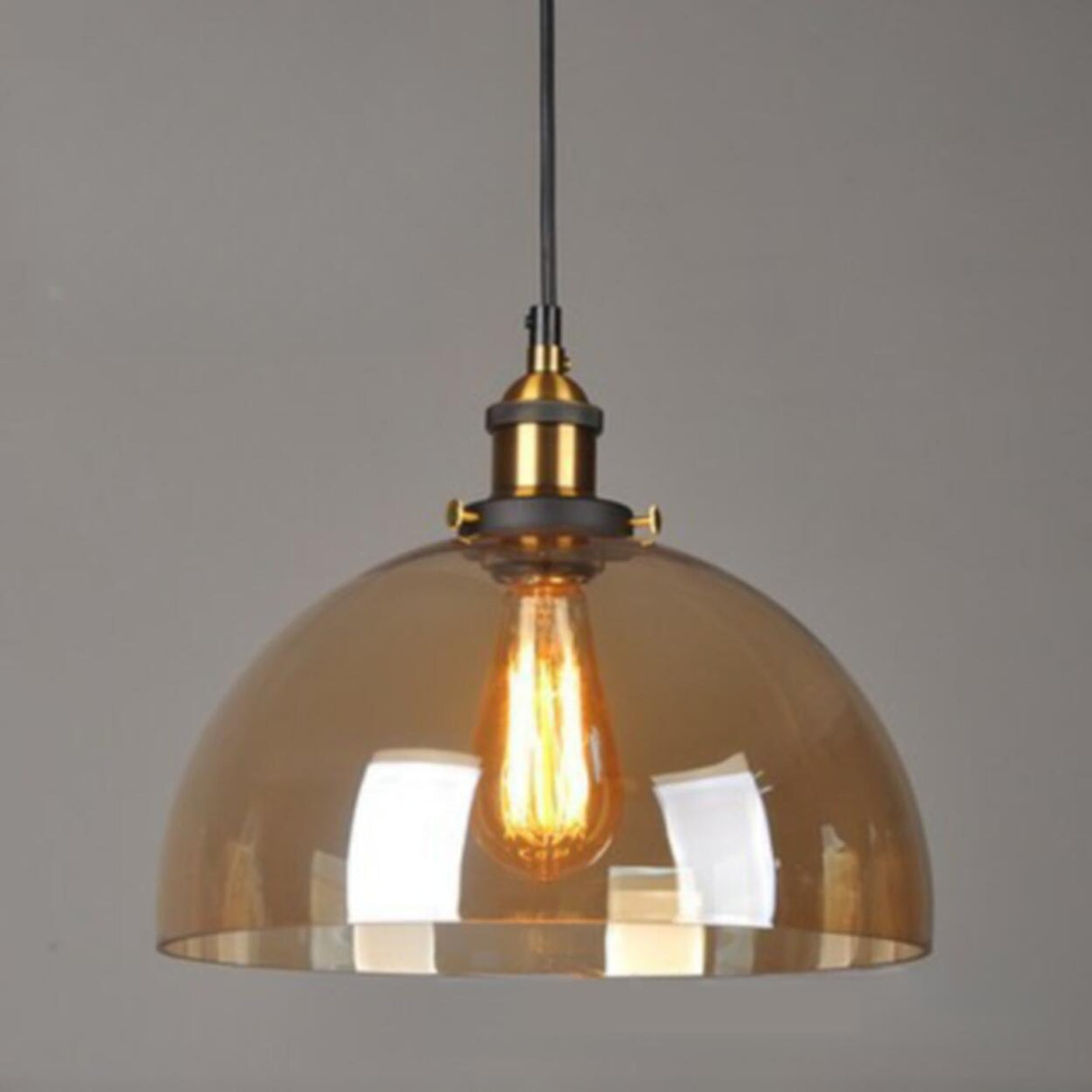 Vintage Industrial Clear Glass Globe Pendant Light Image - 18