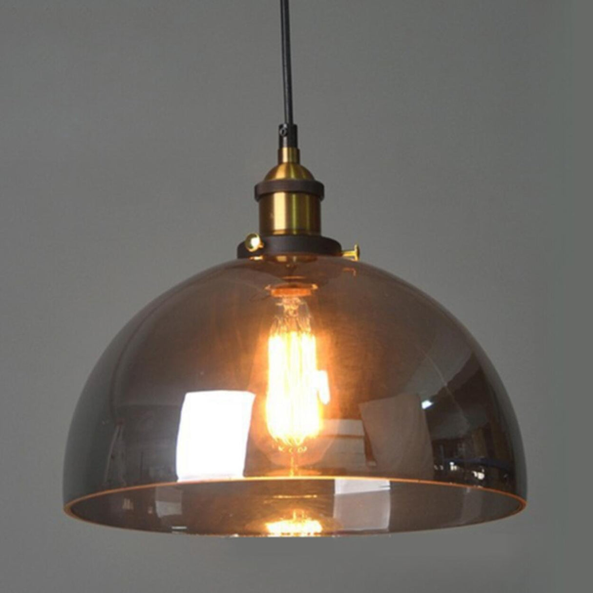 Vintage Industrial Clear Glass Globe Pendant Light Image - 19