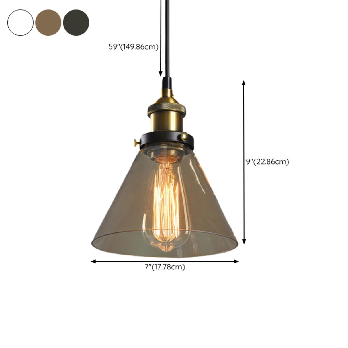 Vintage Industrial Clear Glass Globe Pendant Light Image - 33