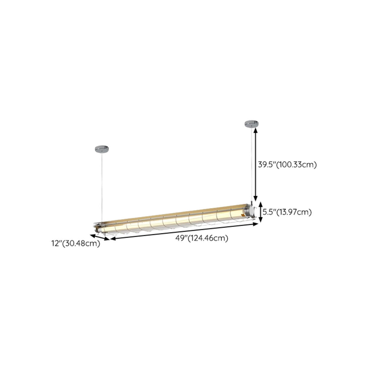 Vintage Industrial Strip Kitchen Island Pendant Light Image - 13