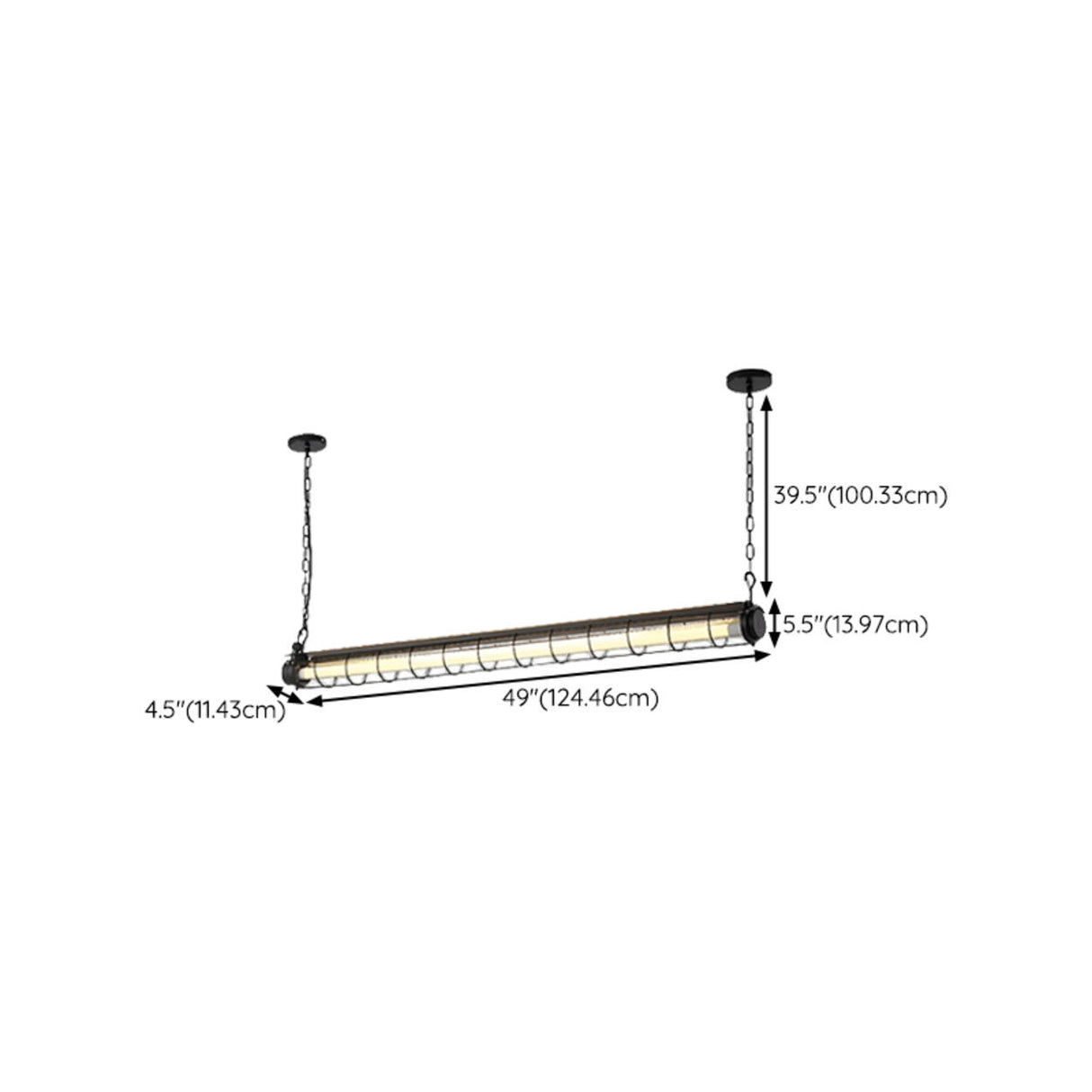 Vintage Industrial Strip Kitchen Island Pendant Light Image - 14