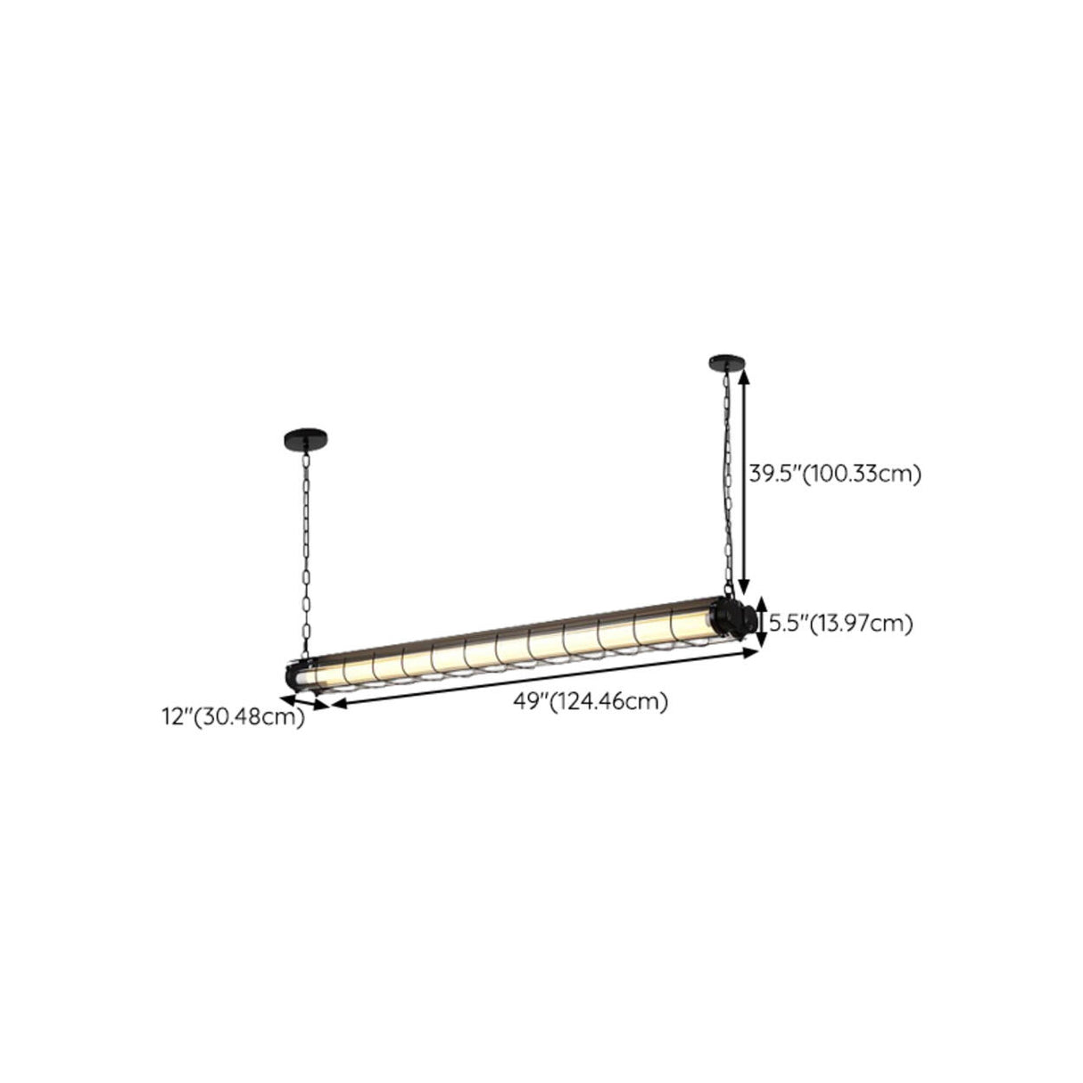 Vintage Industrial Strip Kitchen Island Pendant Light Image - 15