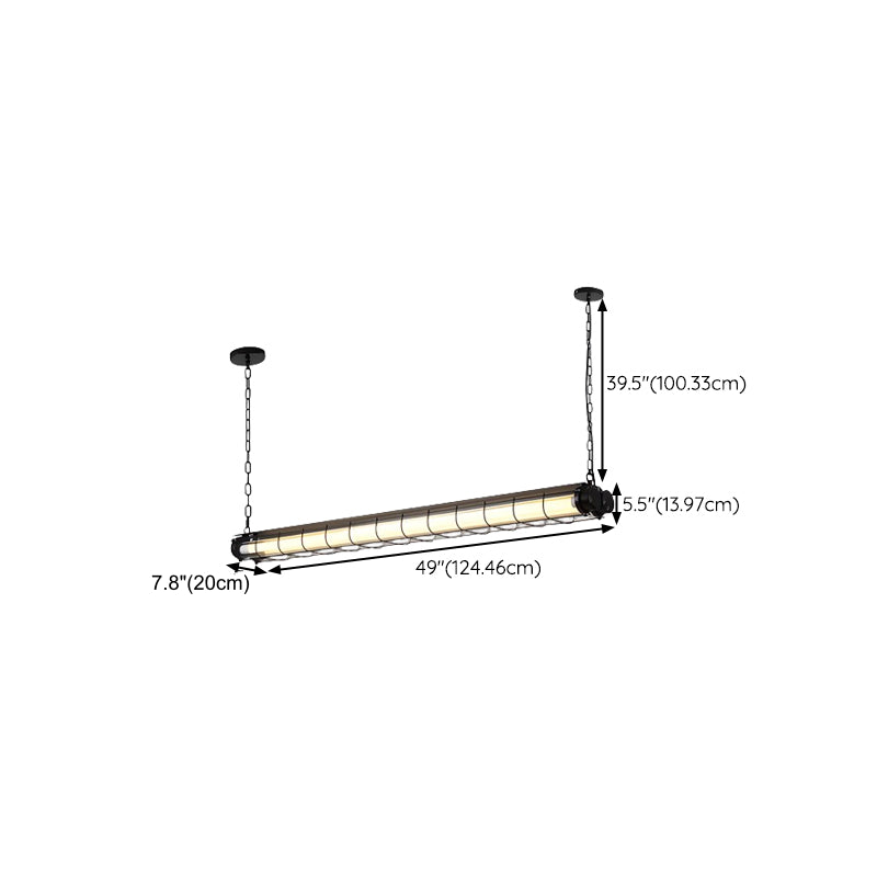 Vintage Industrial Strip Kitchen Island Pendant Light Image - 16