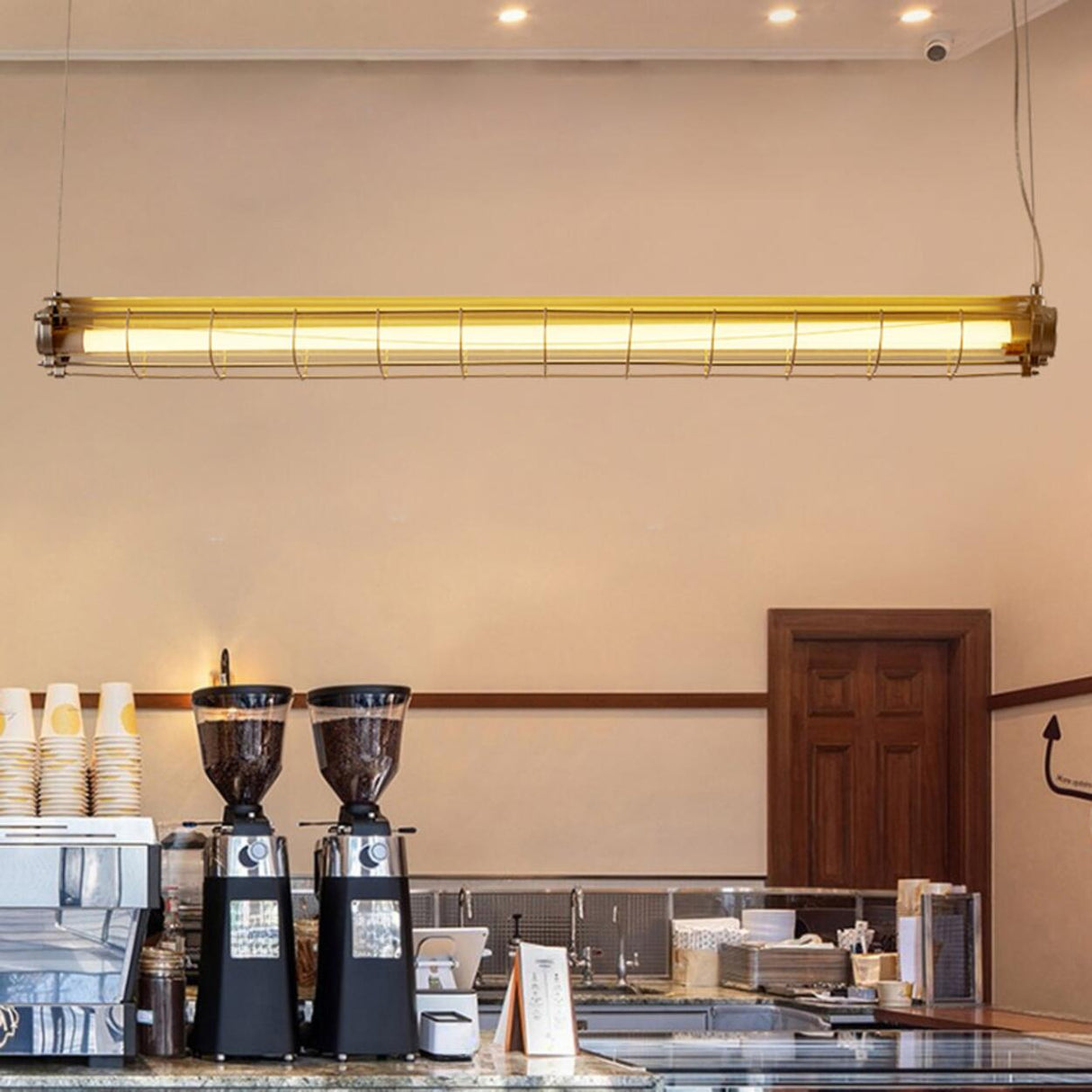 Vintage Industrial Strip Kitchen Island Pendant Light Image - 4