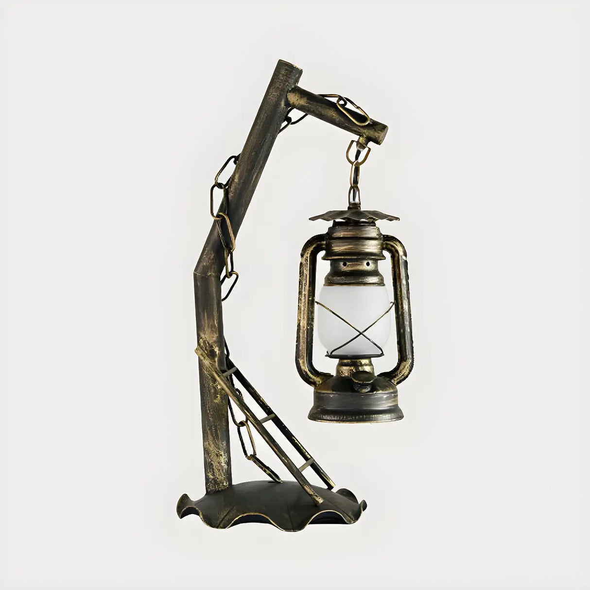 Vintage Lantern Brass Vine Decor Bedroom Table Lamp Image - 7