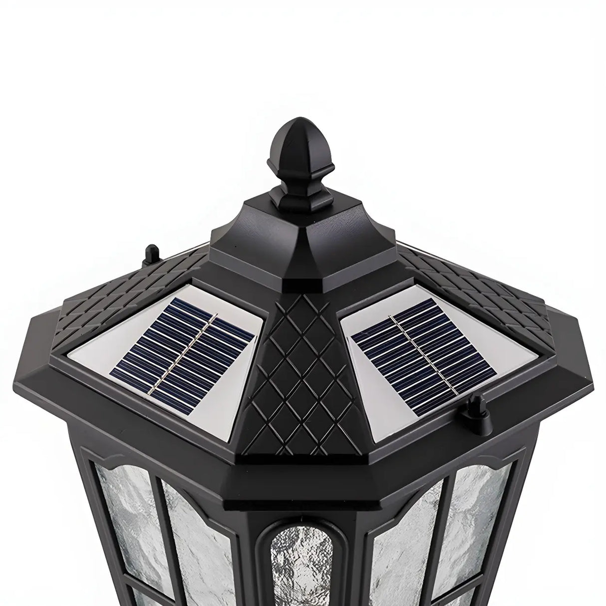 Vintage Lantern Style Solar Outdoor Post Table Lamp Image - 9