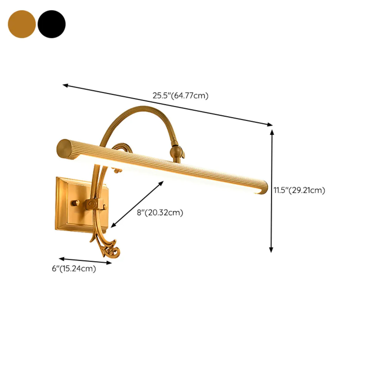 Vintage LED Bar Brass Metal Bathroom Vanity Light