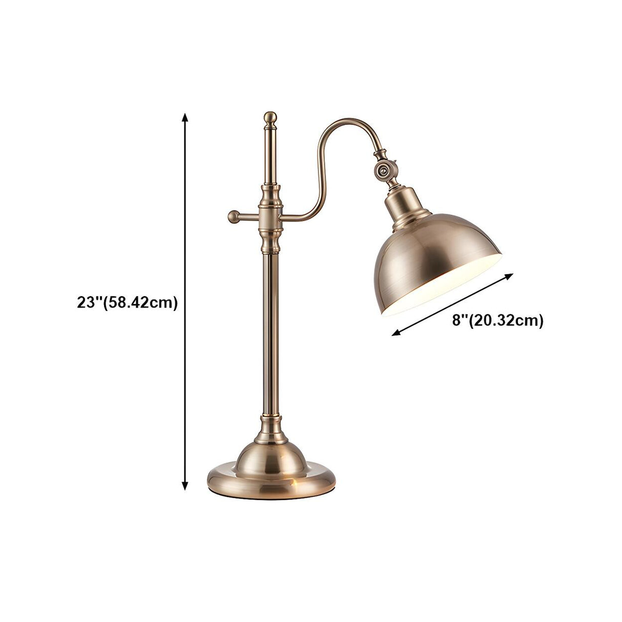 Vintage Luxury Golden Bell Bronze Bedside Table Lamp