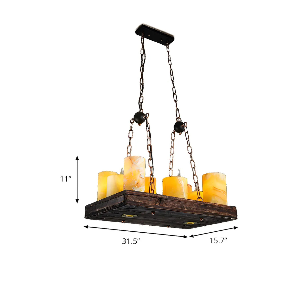 Vintage Marble Alabaster Candle Dining Island Ceiling Light Image - 10