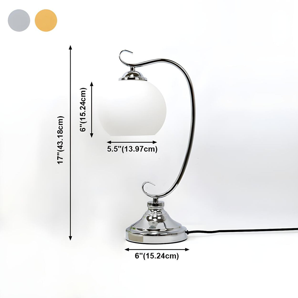 Vintage Metal Flower Curved Arm Bedroom Table Lamp