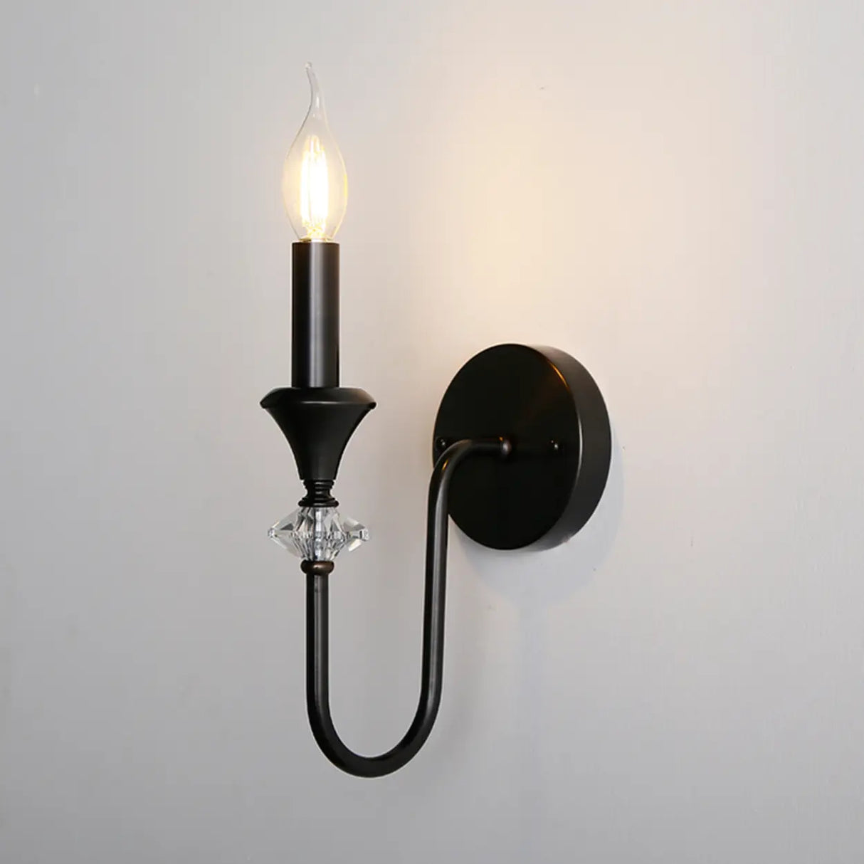 Vintage Black Candle Bulb LED Wall Sconce Light Image - 5