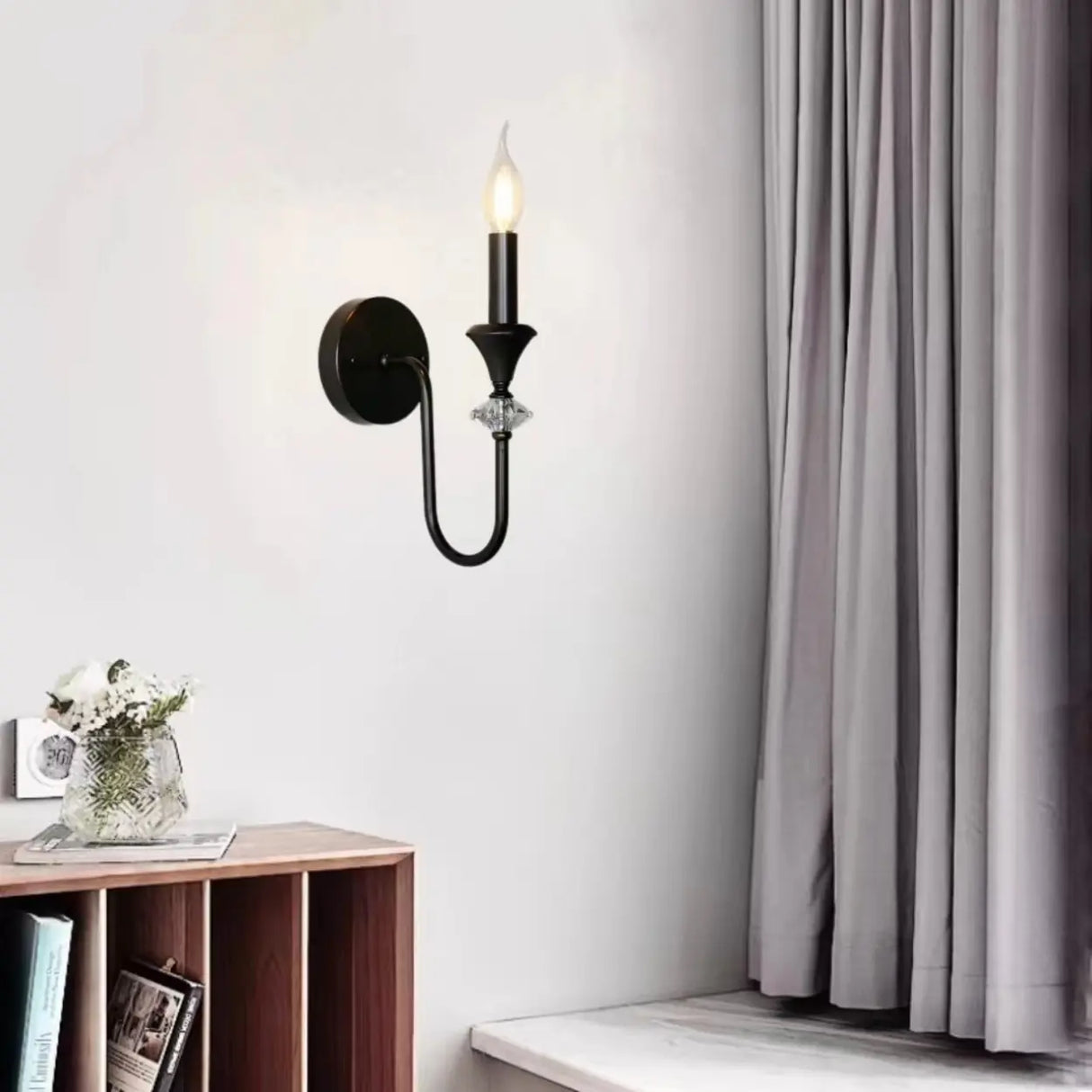 Vintage Black Candle Bulb LED Wall Sconce Light Image - 7