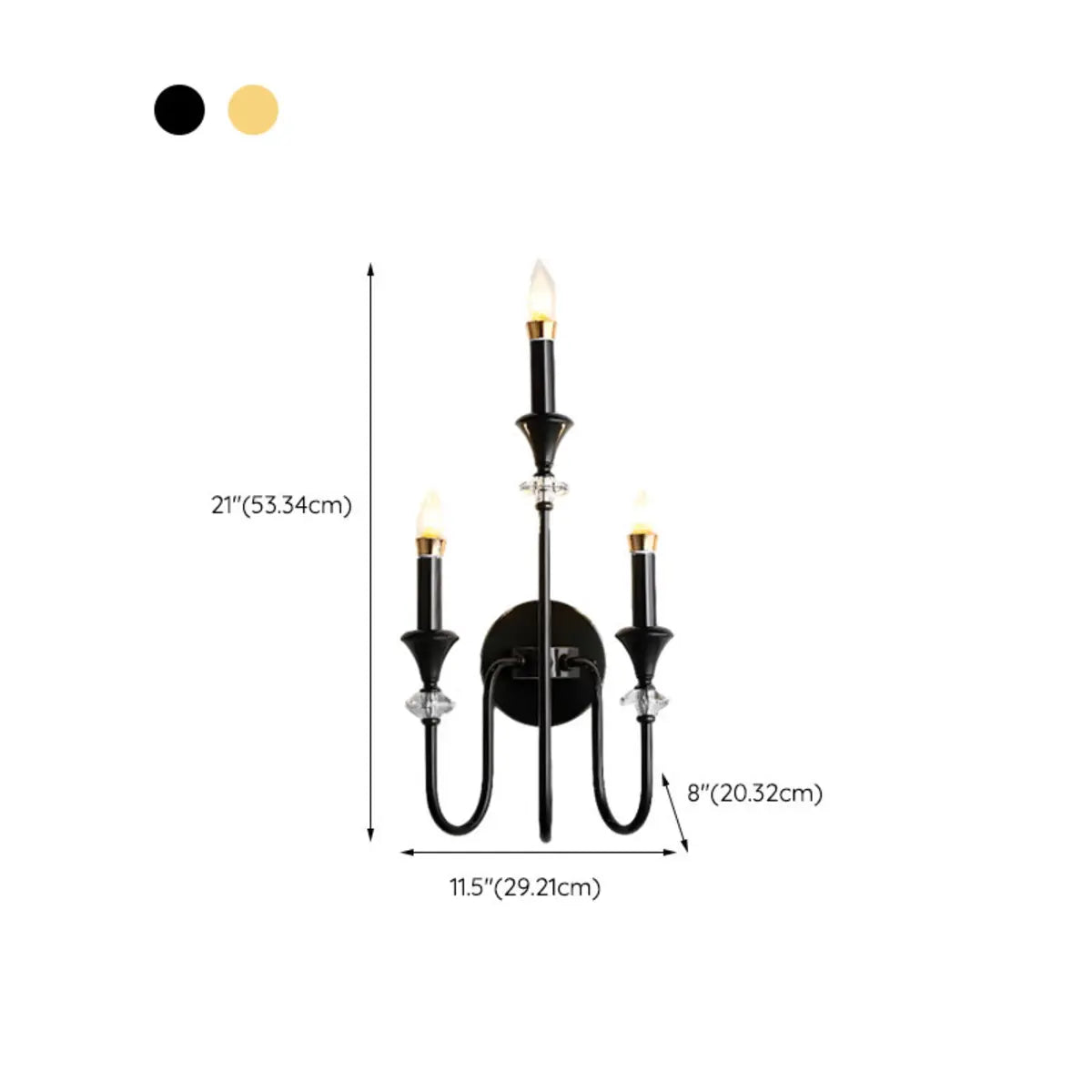 Vintage Black Candle Bulb LED Wall Sconce Light