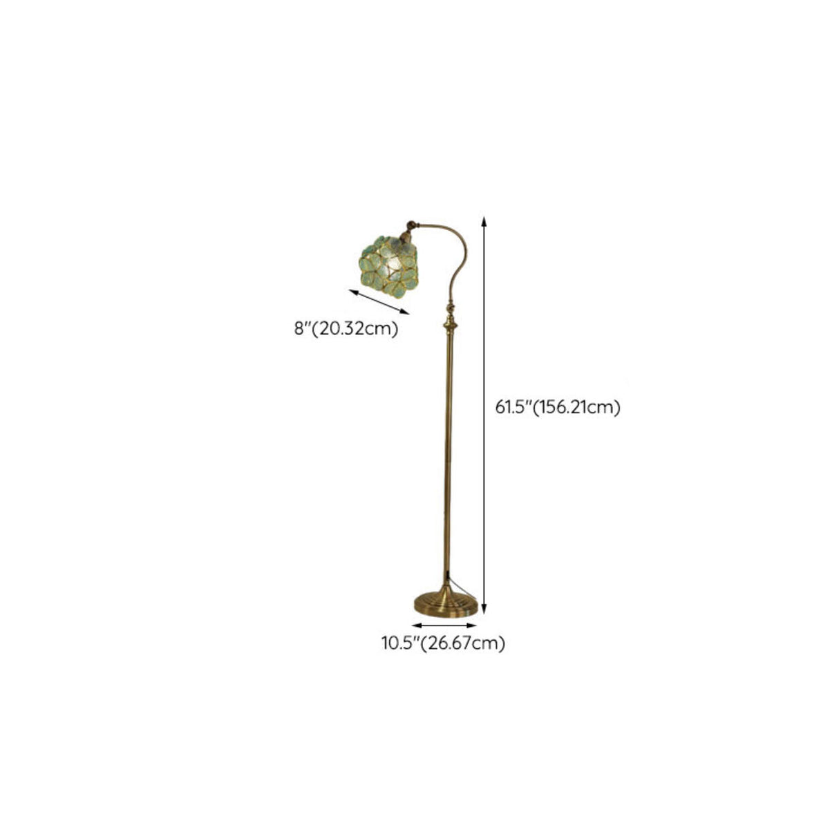 Vintage Modish Stained-Glass Dome Metal Floor Light