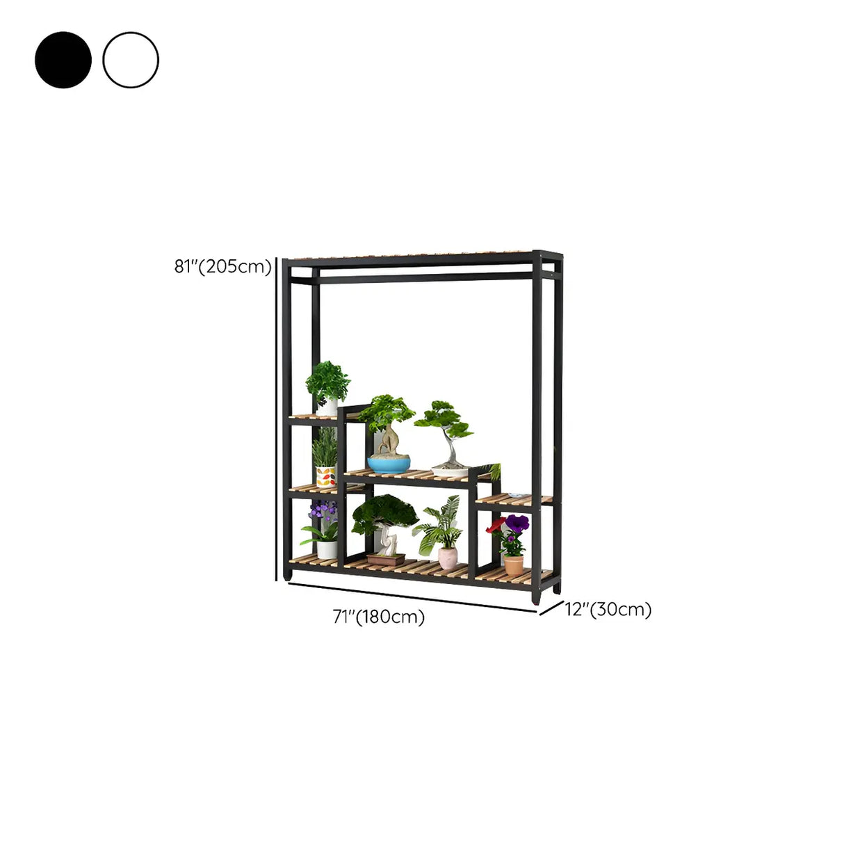 Vintage Multi-Tier Shelves Metal Black Plant Stand Image - 20
