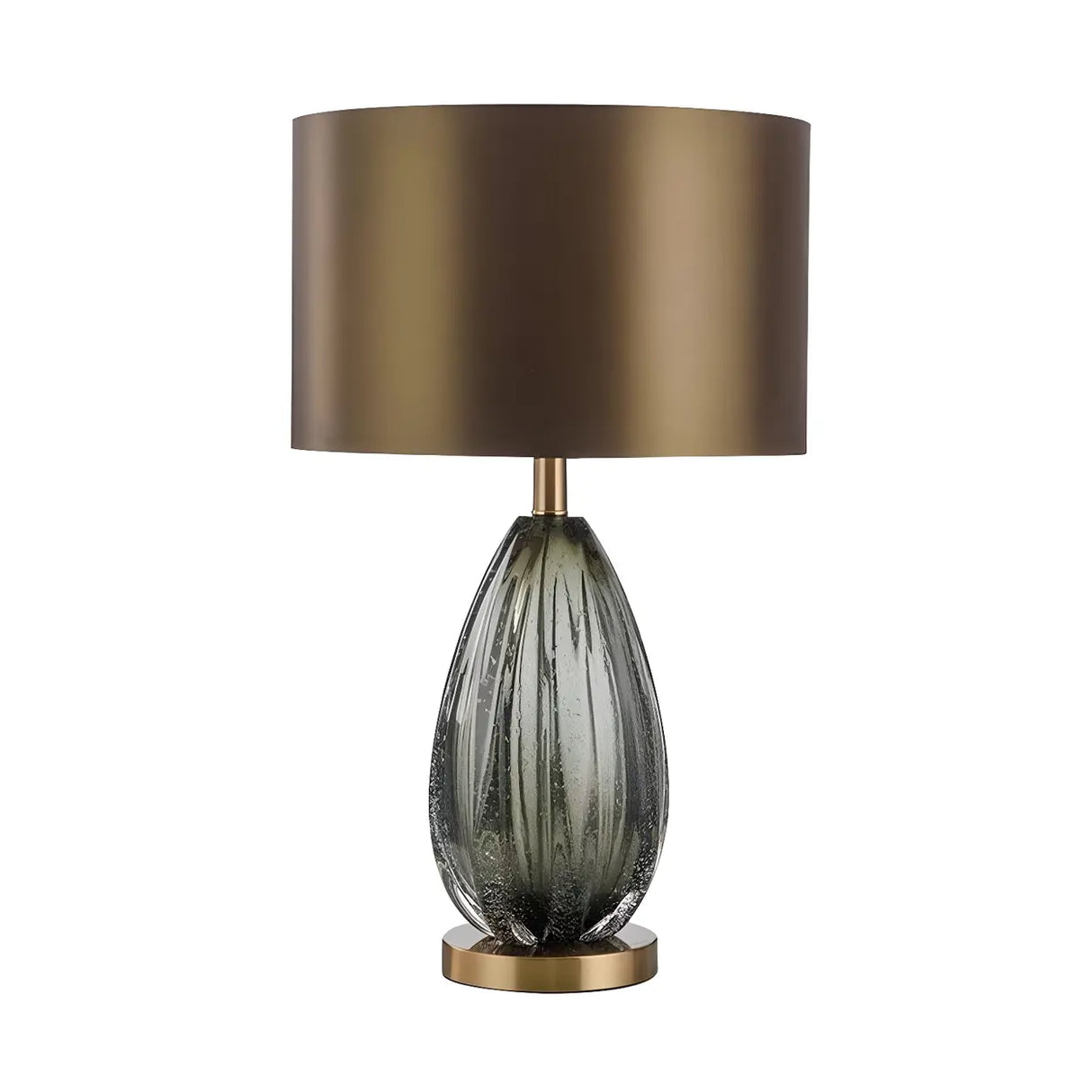 Vintage Oval Glass Table Lamp for Living Room Bronze Image - 5