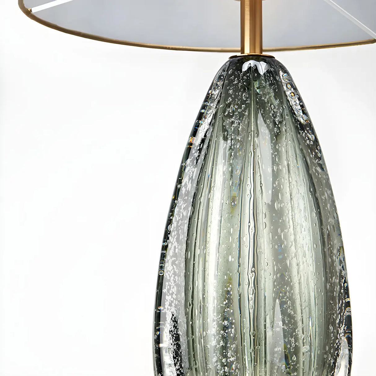 Vintage Oval Glass Table Lamp for Living Room Bronze Image - 6