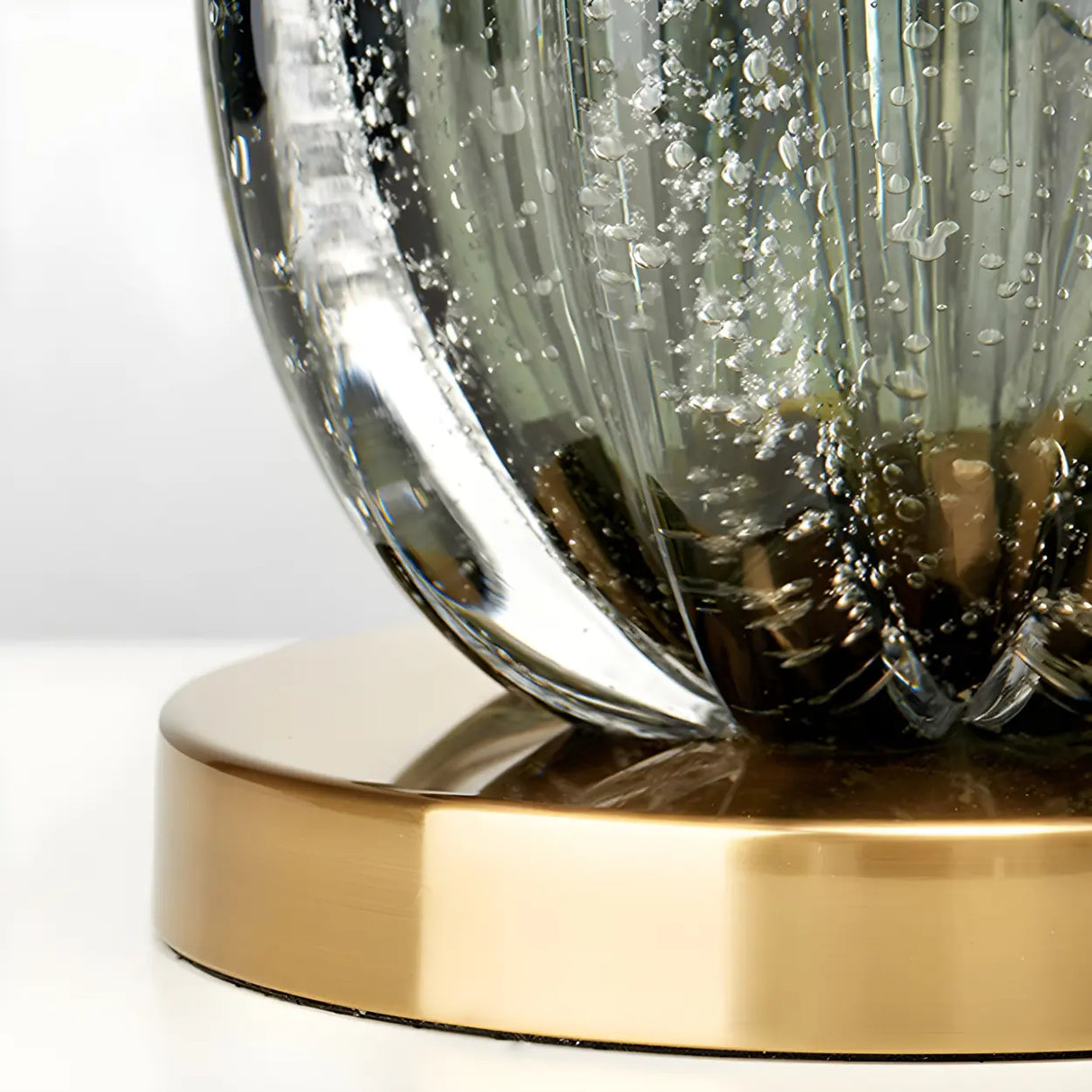 Vintage Oval Glass Table Lamp for Living Room Bronze Image - 7