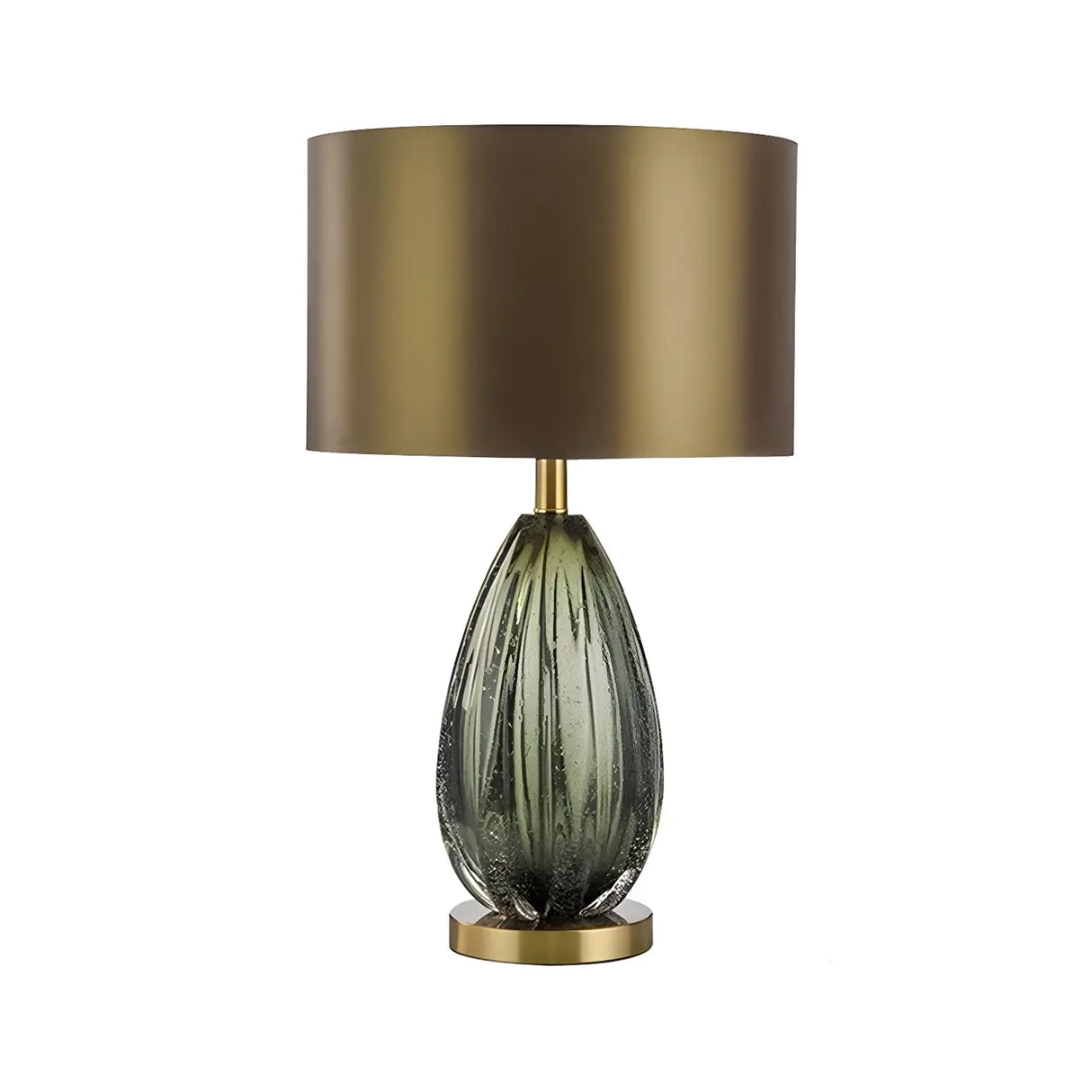 Vintage Oval Glass Table Lamp for Living Room Bronze Image - 8