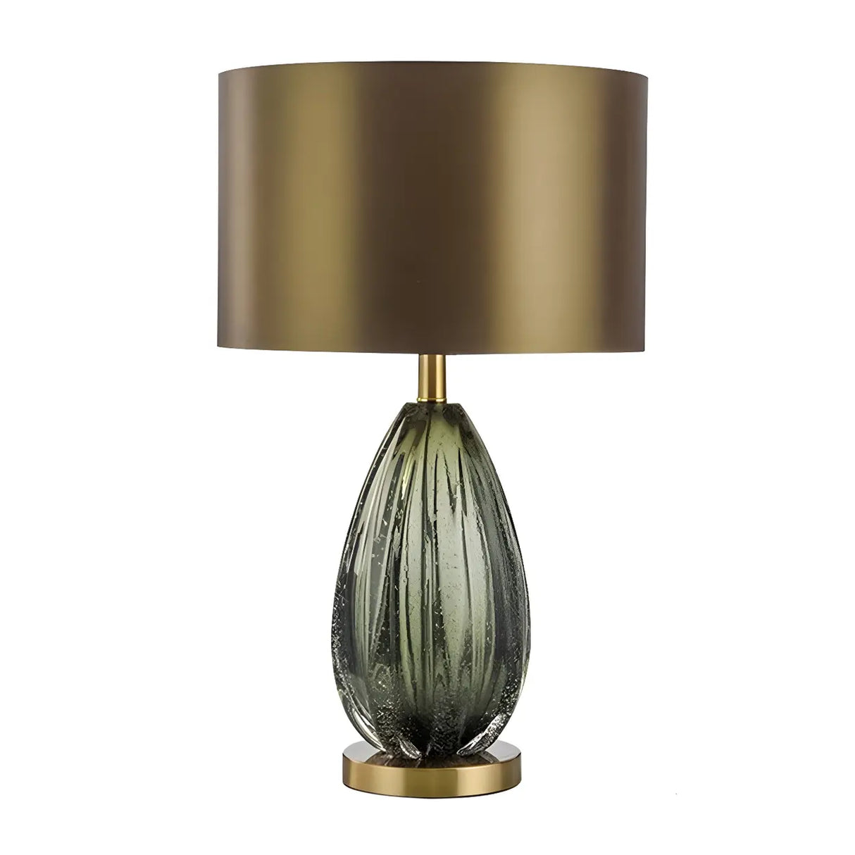 Vintage Oval Glass Table Lamp for Living Room Bronze Image - 9