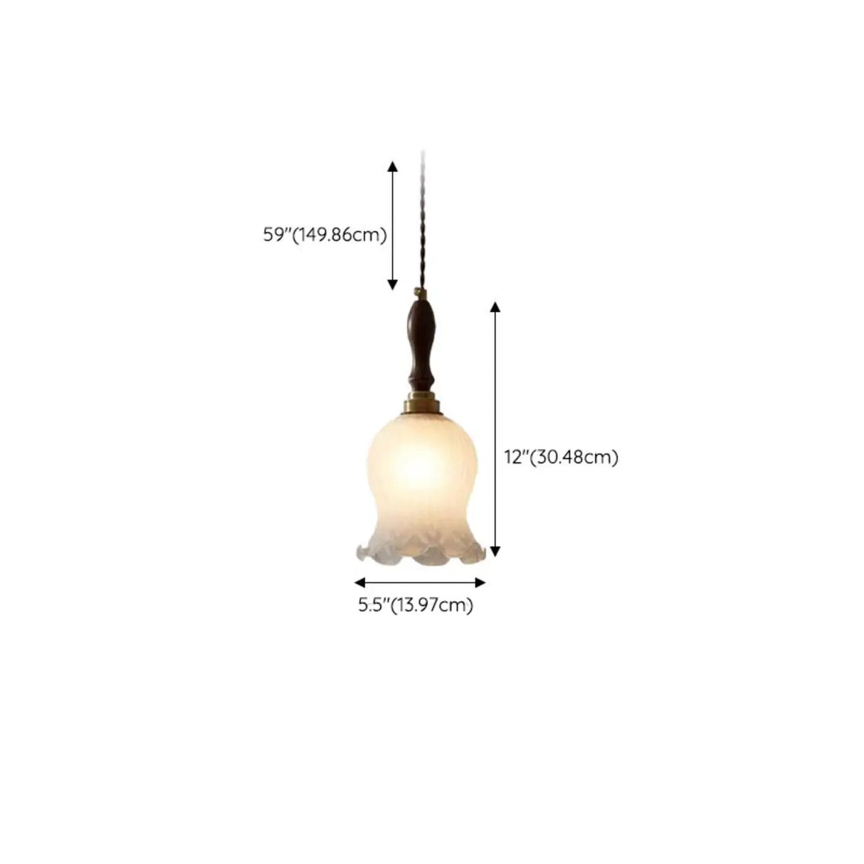 Vintage Pendant Flower Dome White Glass Pendant Light