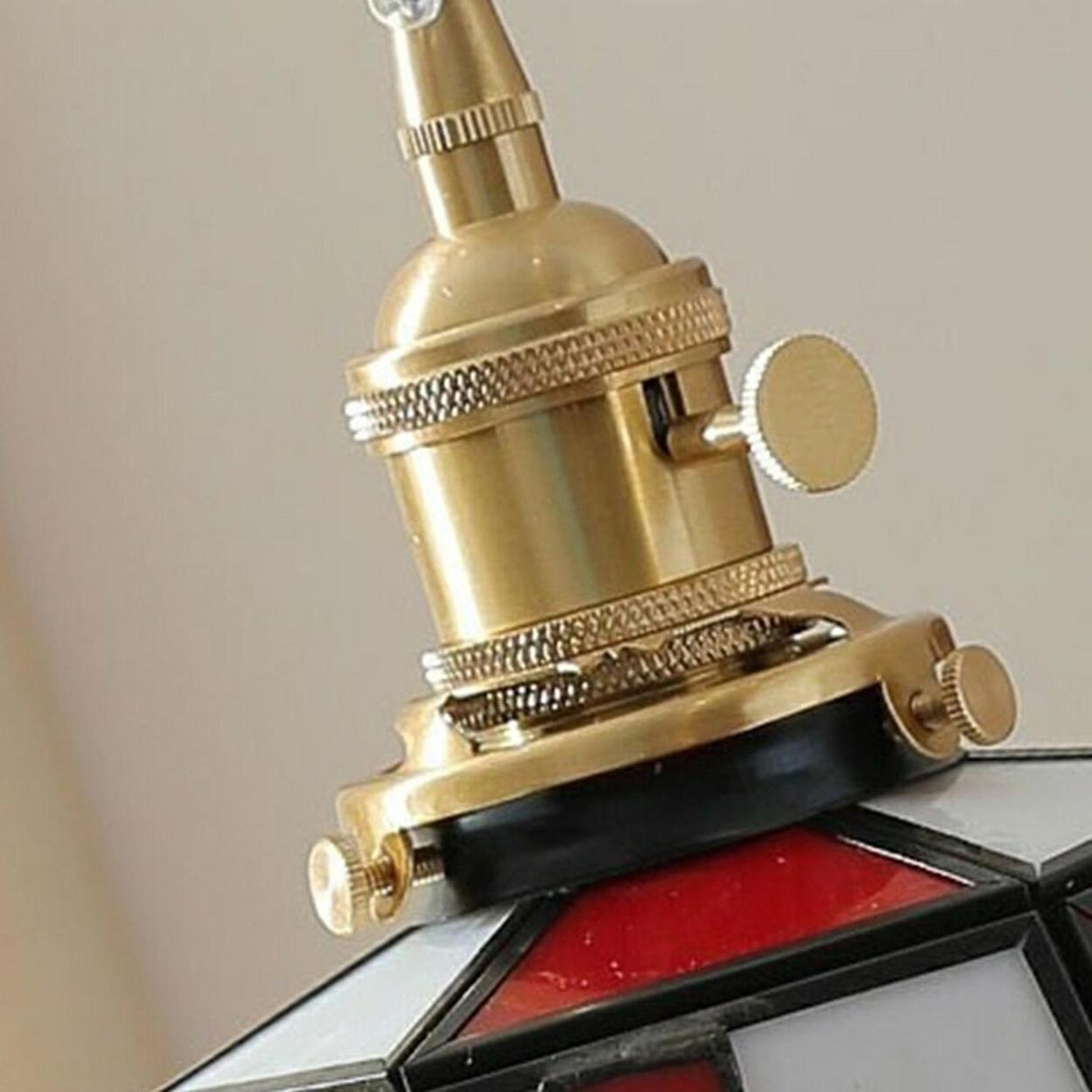 Vintage Pink Glass Geometric Dining Tabla Pendant Light Image - 5