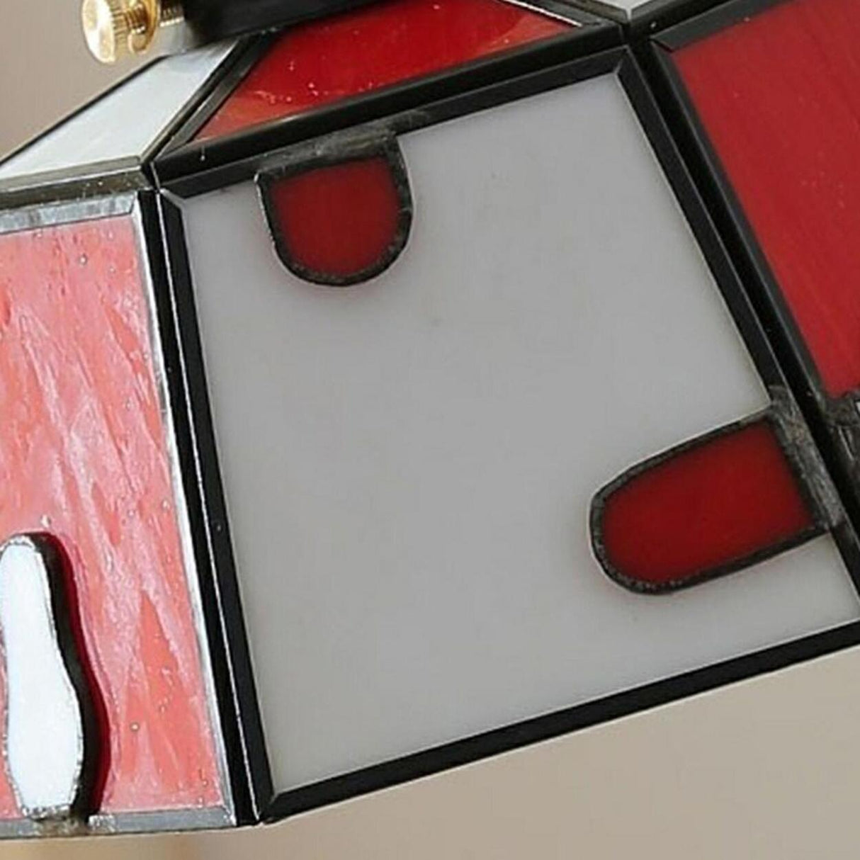 Vintage Pink Glass Geometric Dining Tabla Pendant Light Image - 6