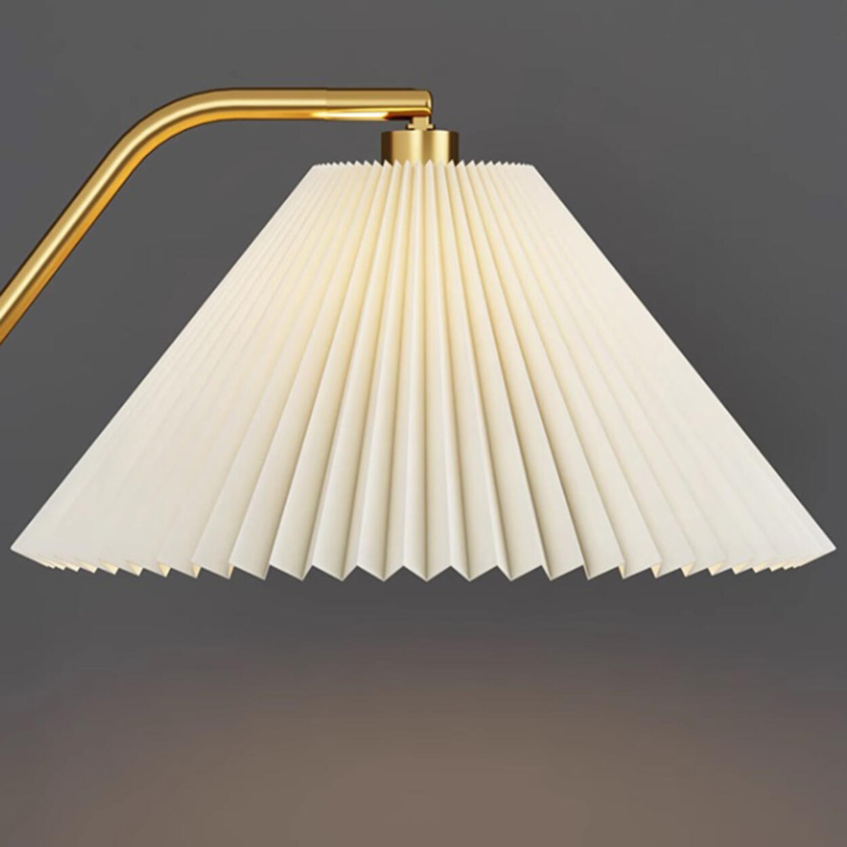 Vintage Pleated Shade Floor Lamp with Side Table Image - 10