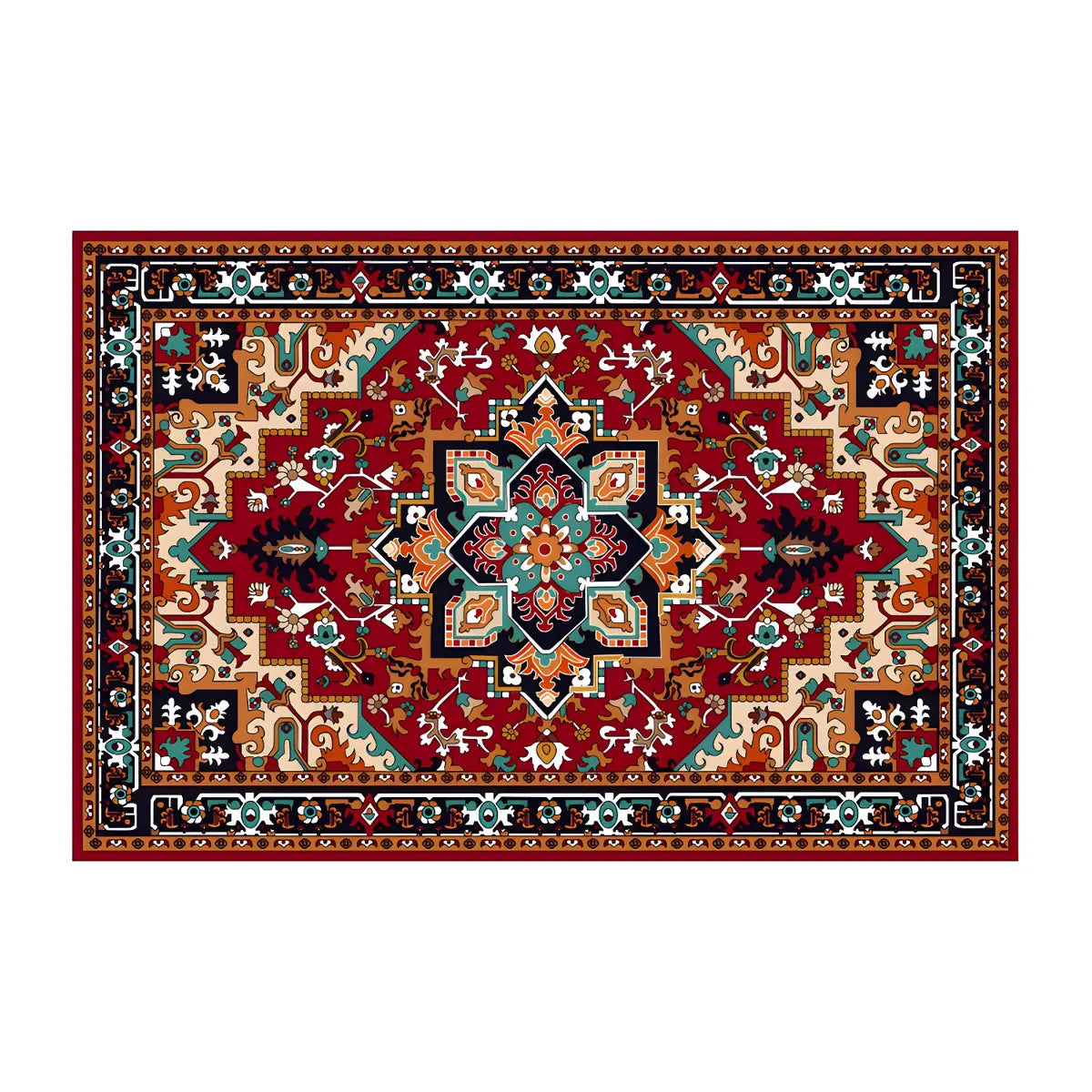 Vintage Rectangle Area Rug Tribal Pattern Area Rug Image - 2