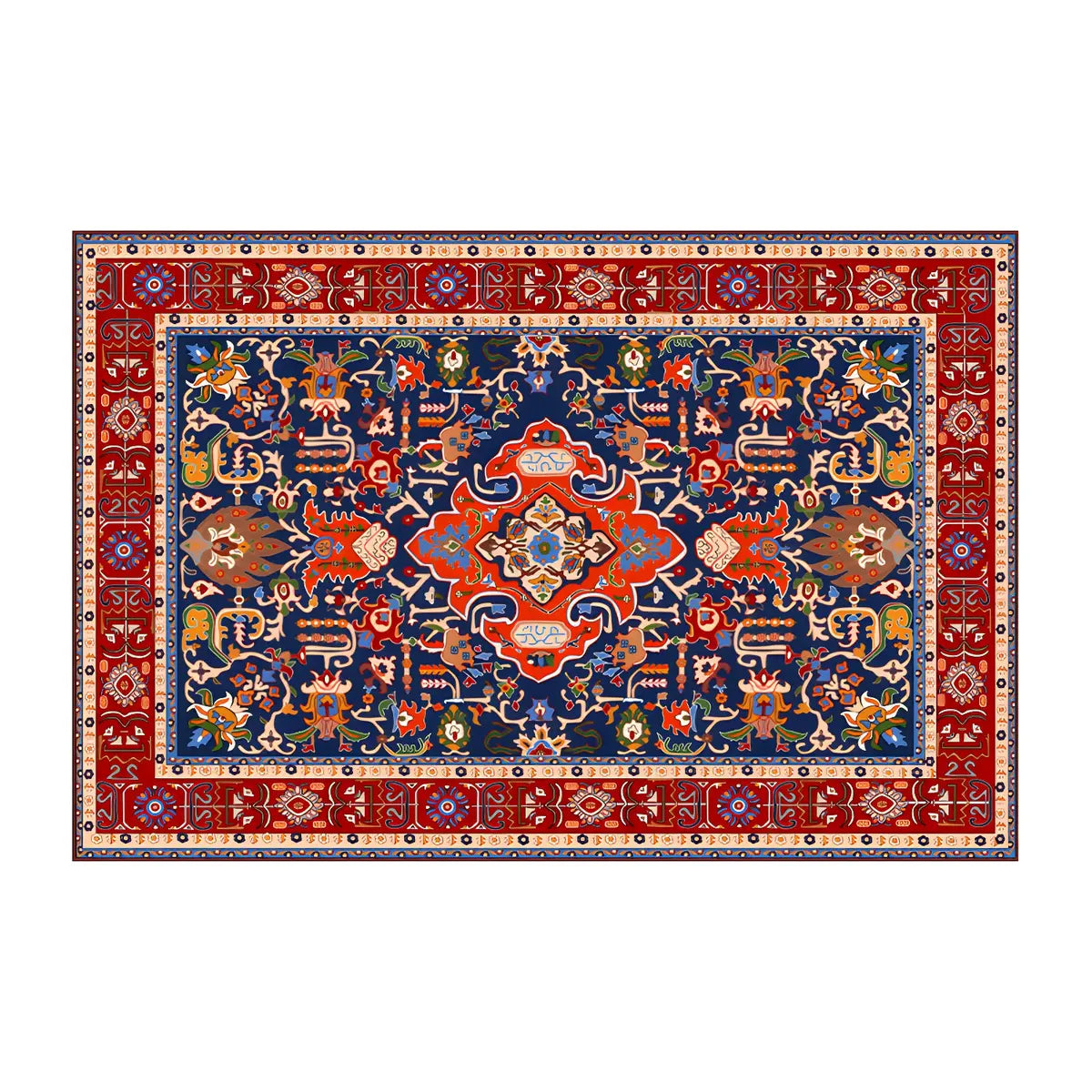 Vintage Rectangle Area Rug Tribal Pattern Area Rug Image - 5
