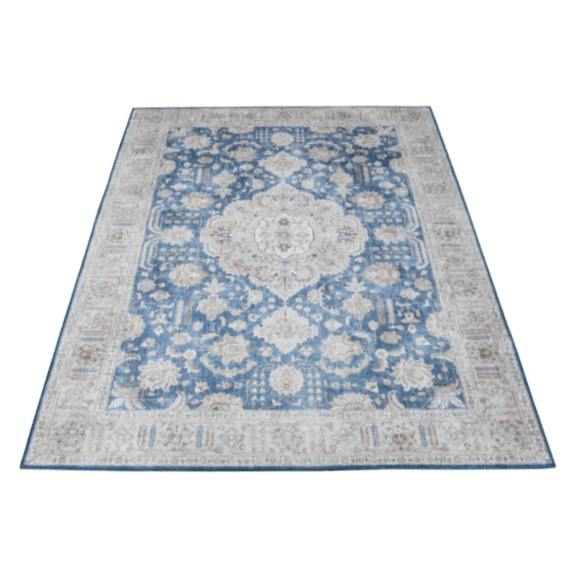 Vintage Rectangle Fabric Floral Pink Large Area Rug Image - 5