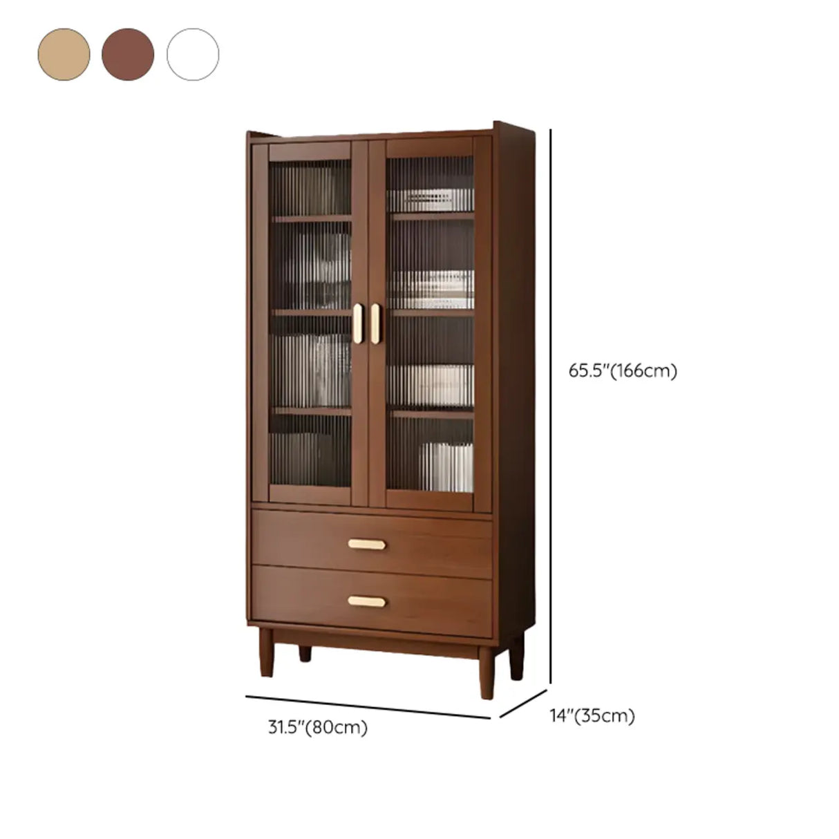 Vintage Rectangular Cabinet Wooden Vertical Bookcase Image - 21