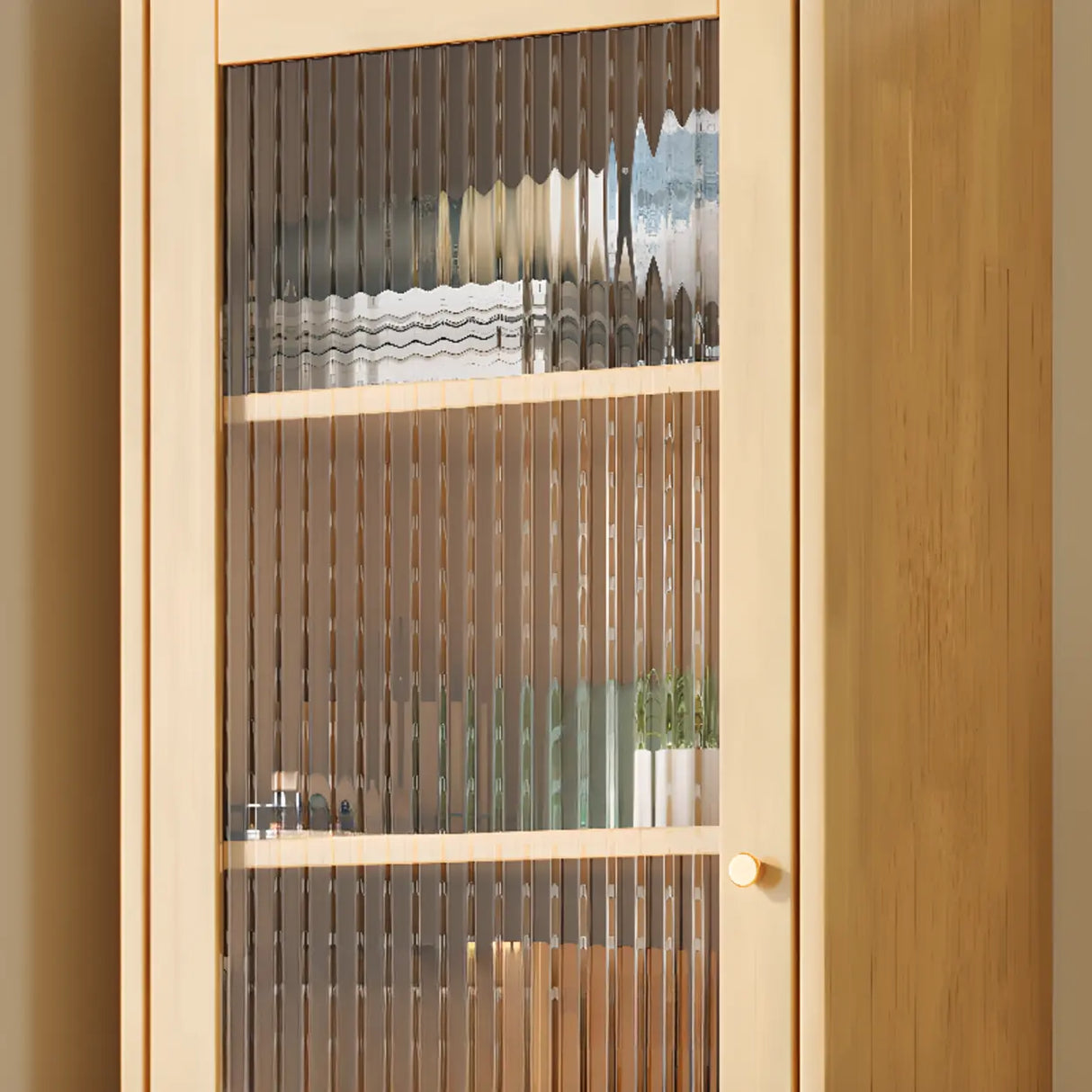 Vintage Rectangular Cabinet Wooden Vertical Bookcase Image - 7