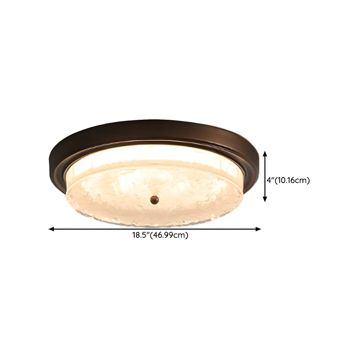 Bedroom Vintage Brown Round Glass Flush Mount Light Image - 17