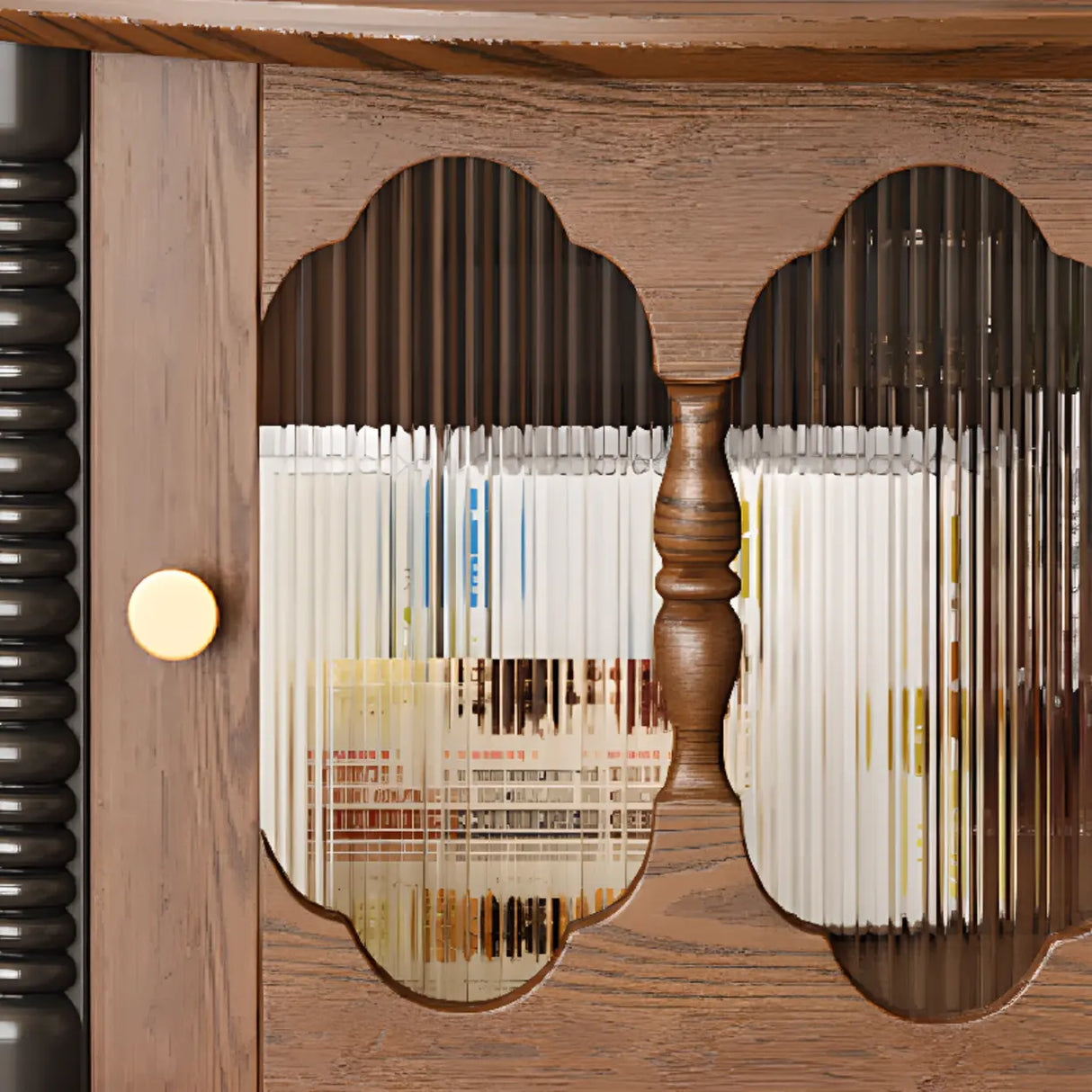 Vintage Round Wood Coffee Table Set with Storage Shelf Image - 9