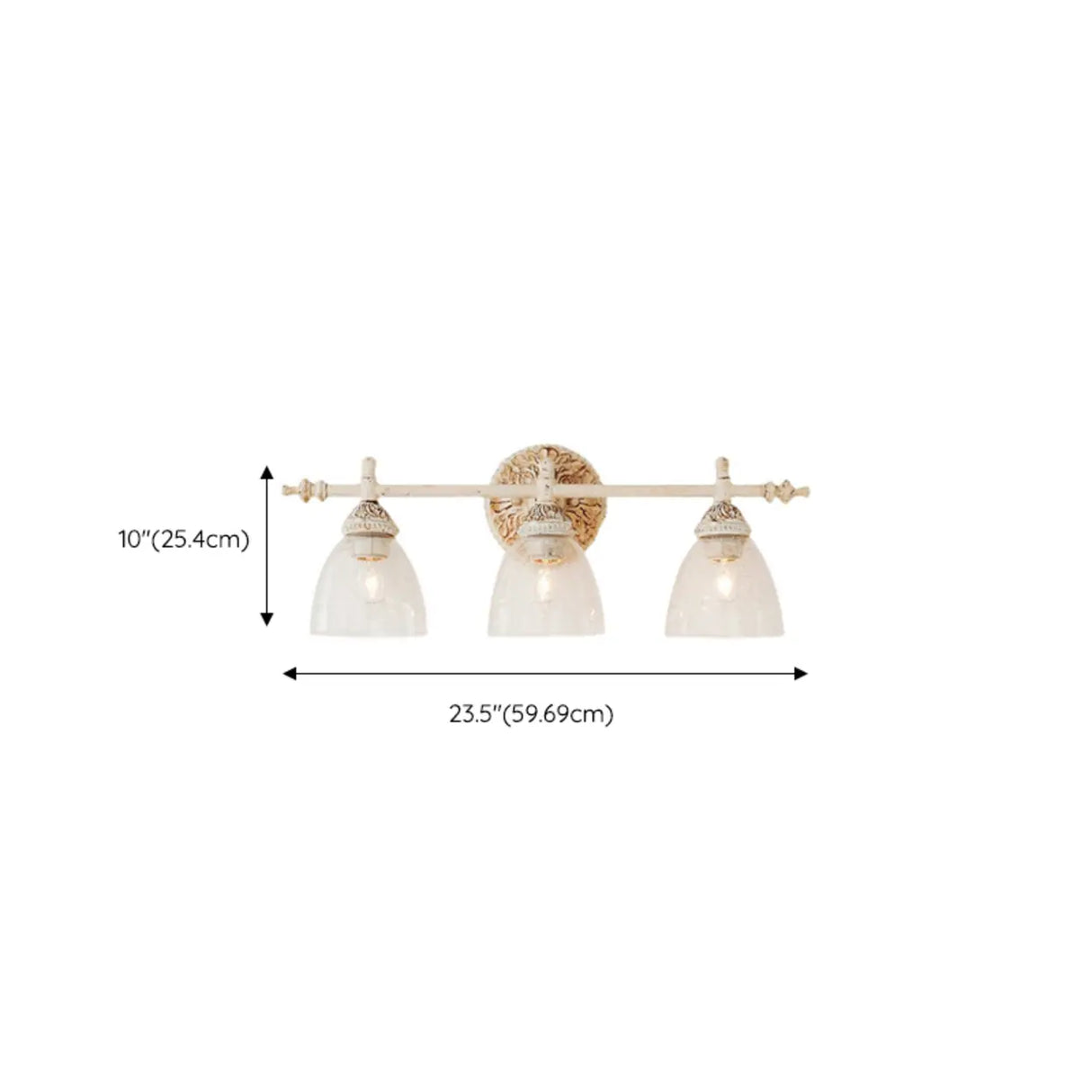 Vintage Rustic Clear Glass Vanity Light Fixture Image - 14