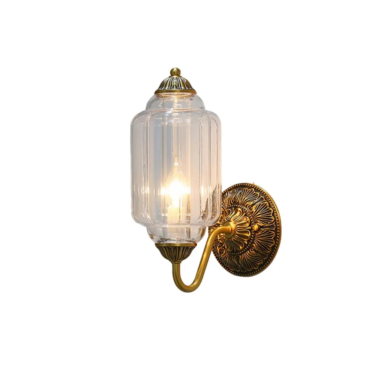 Vintage Shabby Chic Glass Steel Base Dimmable Wall Sconce Image - 16
