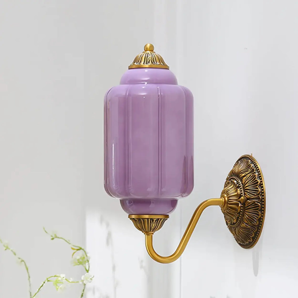 Vintage Shabby Chic Glass Steel Base Dimmable Wall Sconce Image - 5