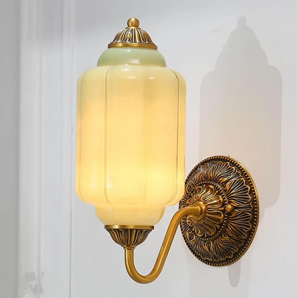 Vintage Shabby Chic Glass Steel Base Dimmable Wall Sconce Image - 6