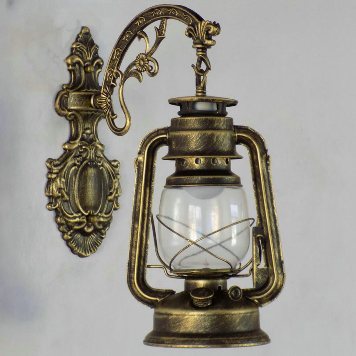 Vintage Silver Outdoor Lantern Waterproof Wall Sconce Image - 4