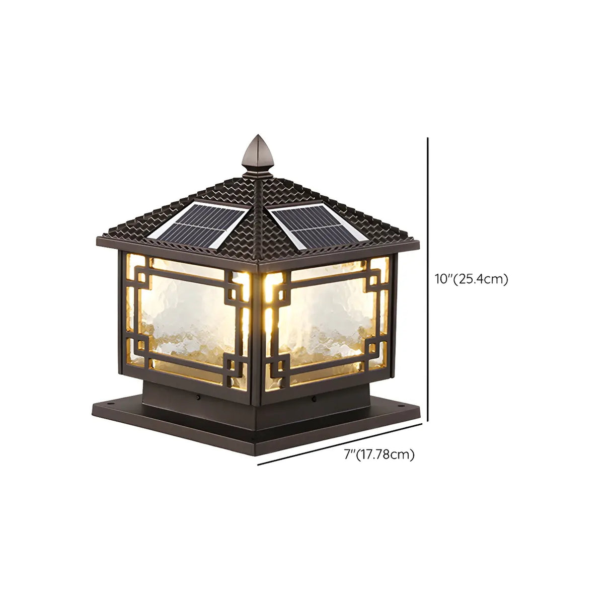 Vintage Solar Lantern Garden Bronze LED Outdoor Lamp