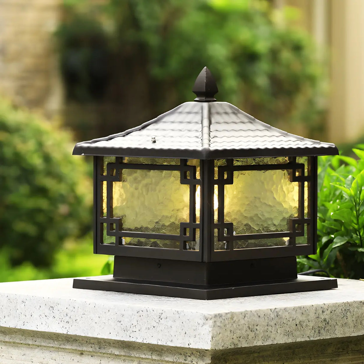Vintage Solar Lantern Garden Bronze LED Outdoor Lamp Image - 2