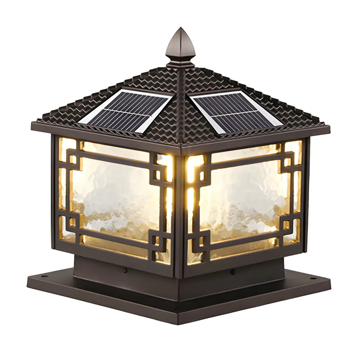Vintage Solar Lantern Garden Bronze LED Outdoor Lamp Image - 5