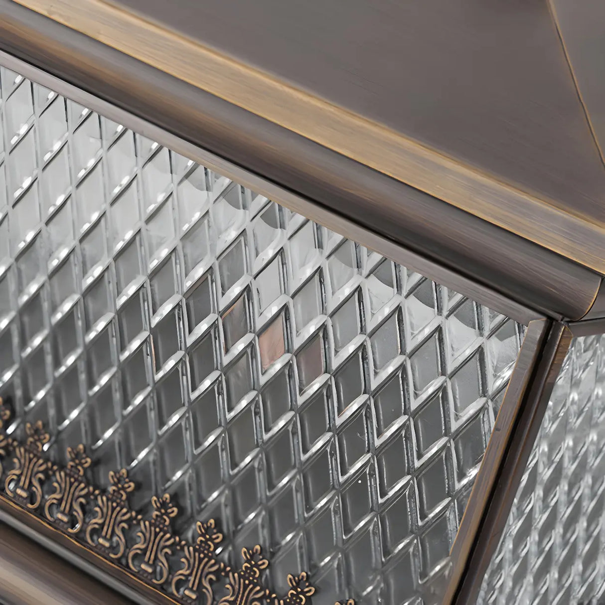 Vintage Square Metal Outdoor Post Table Lamp Bronze Image - 10