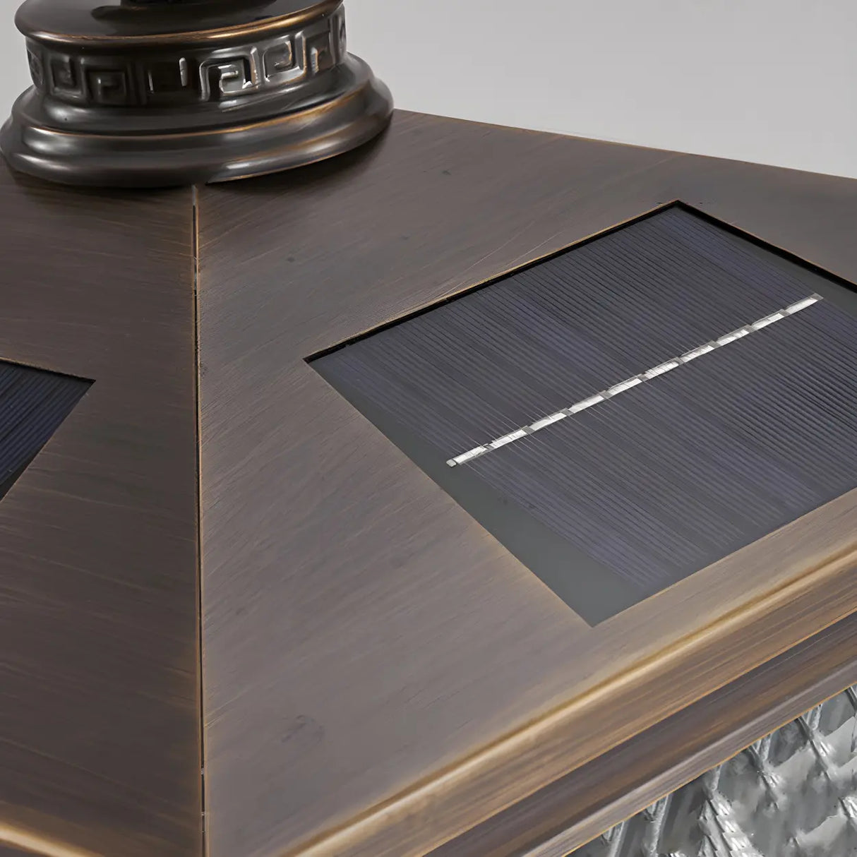 Vintage Square Metal Outdoor Post Table Lamp Bronze Image - 12