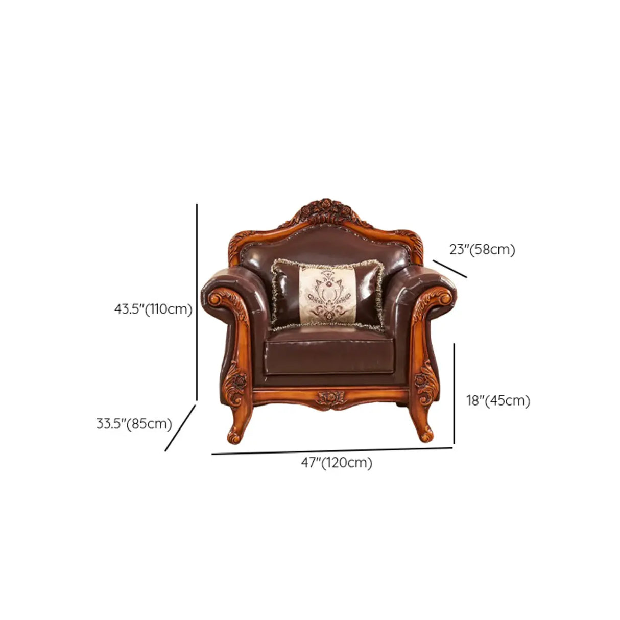 Vintage Tear Resistant Oiled Leather Flared Arm Sofa