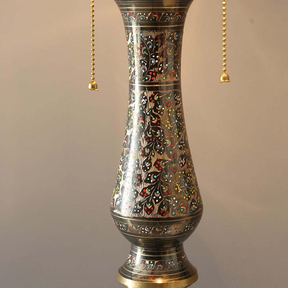 Vintage Tiffany-Style Stained Glass Dome Floor Lamp Image - 6